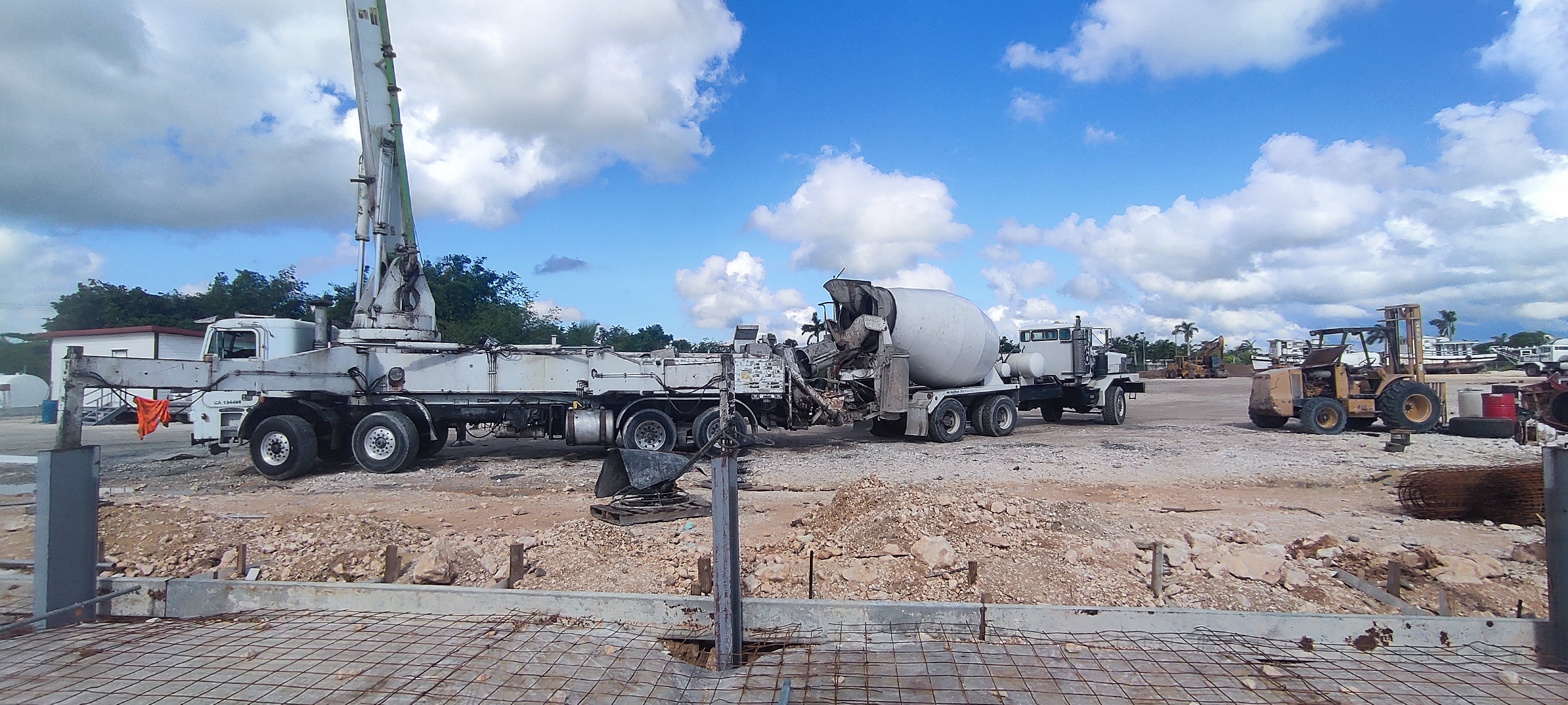 Jobsite preparation for remote island concrete pour